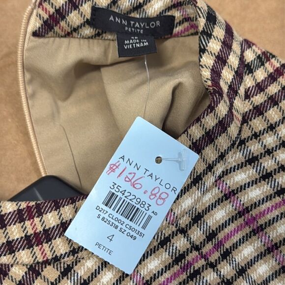 Anne Taylor Plaid Sleeveless Dress NEW - Picture 4 of 5